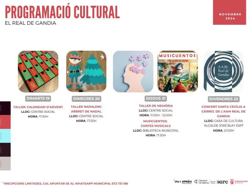 Actividades culturales del  Real de Gandia