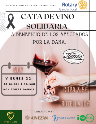 Cata de vinos solidaria en Gandia