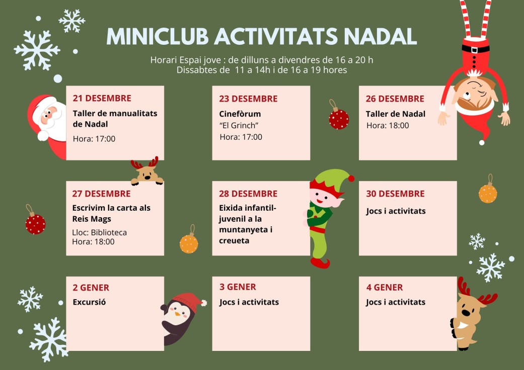 Navidad en el Miniclub de Alqueria de la Comtessa