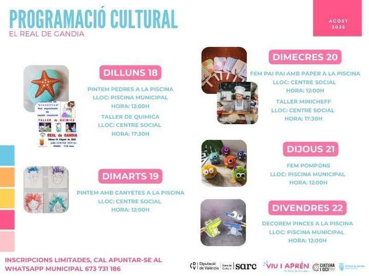 Semana cultural en el Real de Gandia: del 18 al 22 de agosto