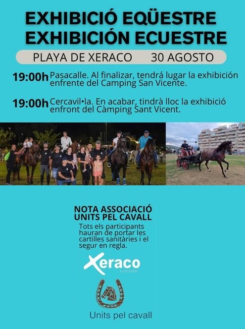 Xeraco galopa con pasión, exhibición ecuestre en la Playa