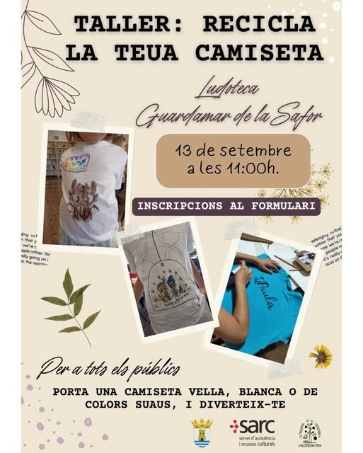 Taller "Recicla la teua camiseta" en Guardamar de la Safor