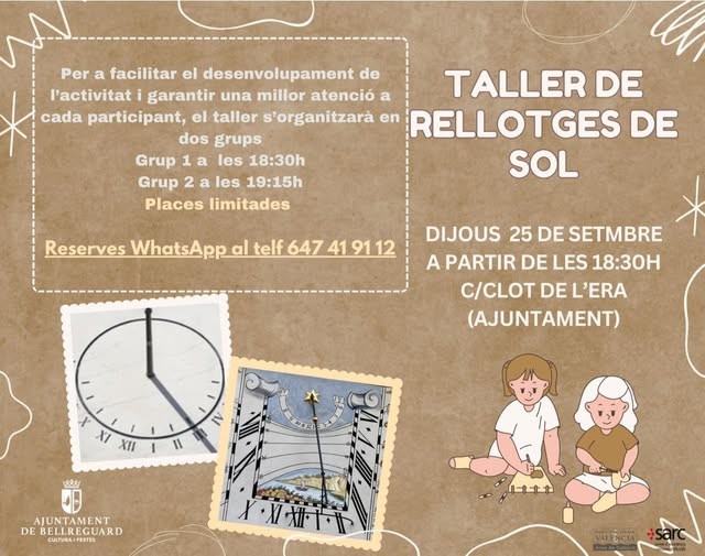 Explora el tiempo con el Taller de Sol en Bellreguard