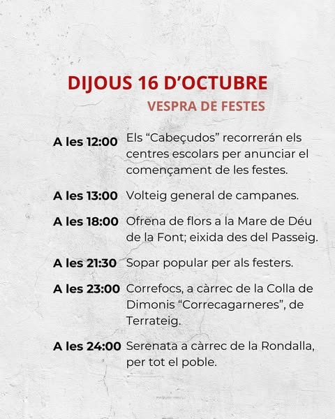 Villalonga se llena de alegría con sus Fiestas de Octubre 2025