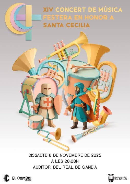 El Real de Gandia celebra el XIV Concierto de Música Festera en honor a Santa Cecilia