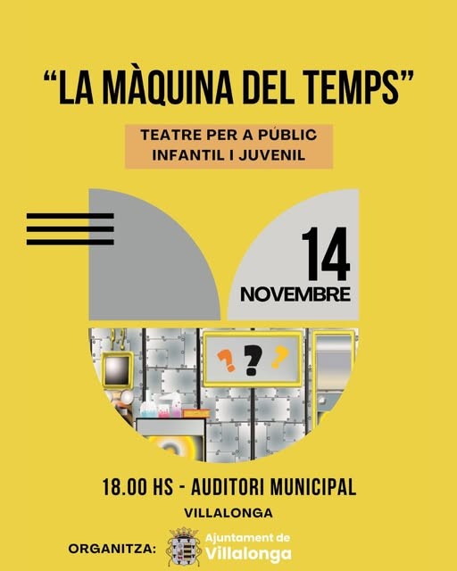 Villalonga celebra una tarde de teatro infantil y juvenil con la obra “La Máquina del Tiempo”