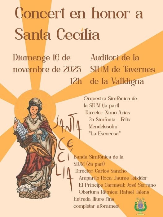 Concierto de Santa Cecília en el Auditorio del SIUM de Tavernes de la Valldigna