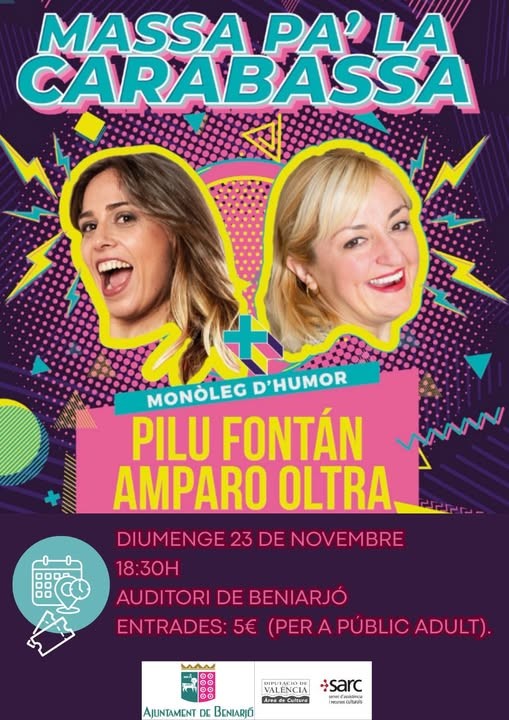 Beniarjó acoge el monólogo de humor “Massa pa’ la Carabassa”