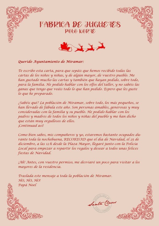 Papá Noel llega a Miramar