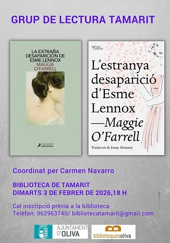 Oliva organiza un nuevo encuentro del Grupo de Lectura Tamarit