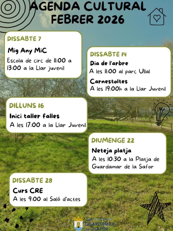 Guardamar de la Safor presenta su agenda de actividades para febrero