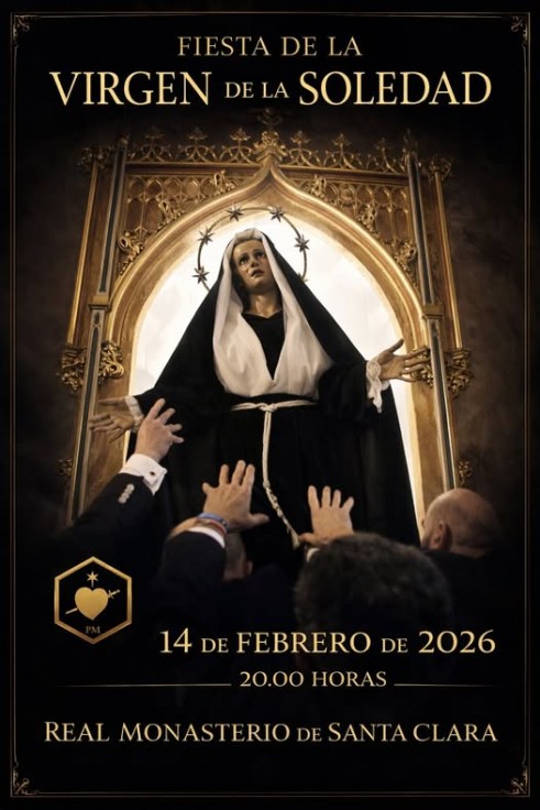 Gandia honra a la Virgen de la Soledad el 14 de febrero en el Real Monasterio de Santa Clara