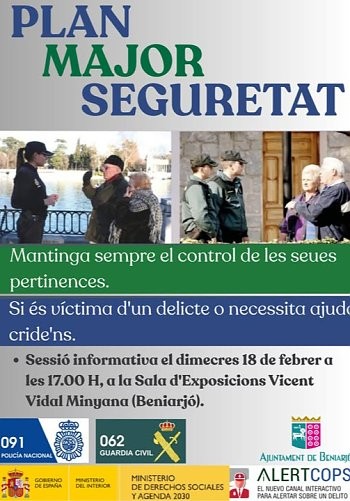 Beniarjó refuerza la prevención con una charla del Plan Mayor de Seguridad