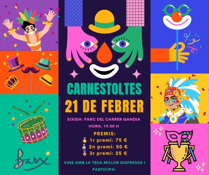 Barx celebra el Carnaval con música y disfraces en el Parque de la calle Gandia