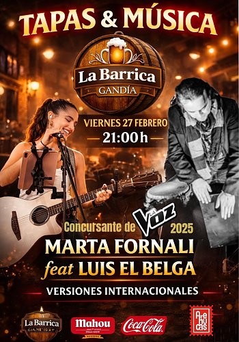 Disfruta de Marta Fornali feat Luis el Belga en La Barricada Gandia