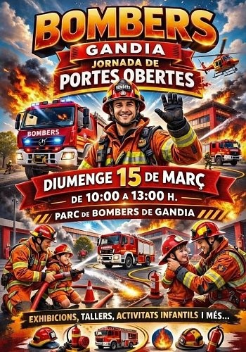 Gandia celebra una jornada de puertas abiertas en el Parque de Bomberos