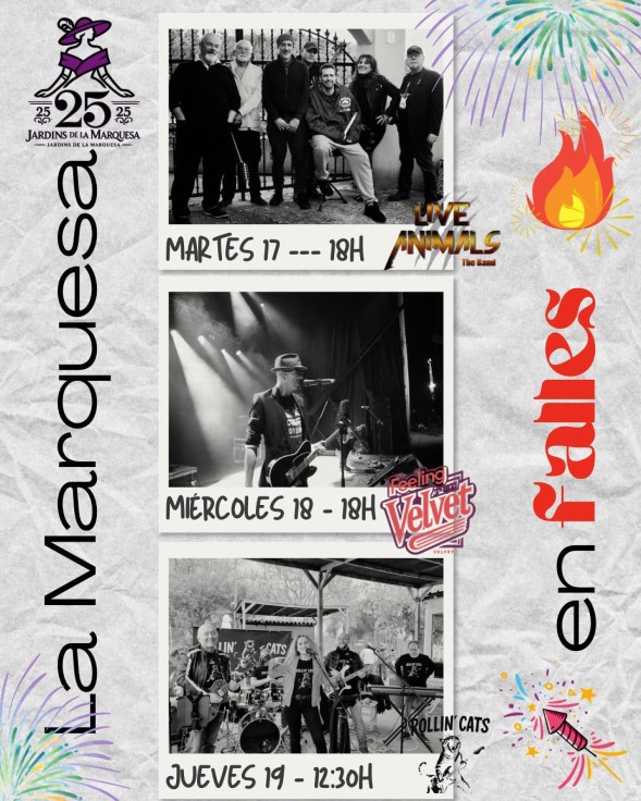 Gandia vibra con la música en directo en los Jardins de la Marquesa durante Fallas