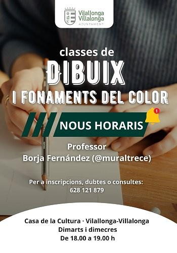 Villalonga impulsa clases de dibujo y fundamentos del color en la Casa de la Cultura
