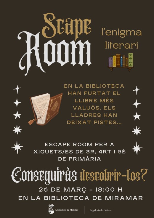 Miramar organiza un escape room literario en su biblioteca