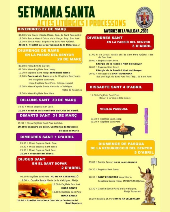 Tavernes de la Valldigna presenta su programación de eventos para la Semana Santa