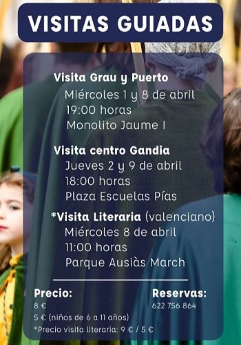 Gandia y el Grao organizan visitas guiadas los días 8 y 9 de abril