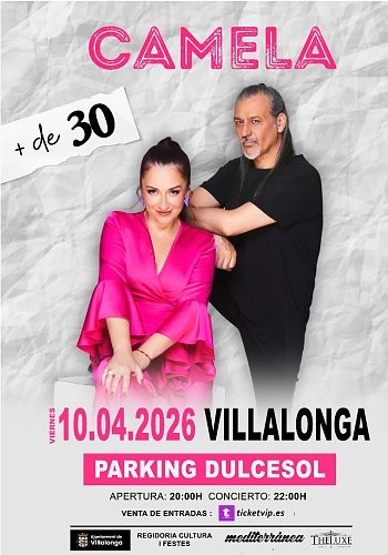 Villalonga disfrutará del concierto de Camela en el Parquin Vicky Foods