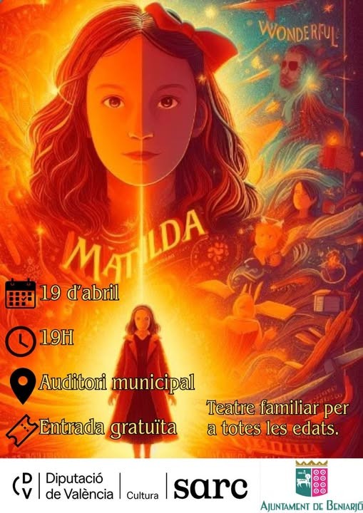 Beniarjó presenta la obra de teatro familiar Matilda en el Auditorio Municipal