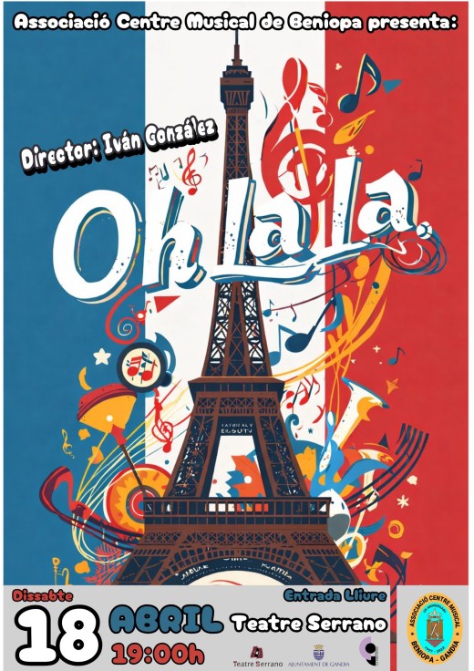 Gandia acoge el concierto de primavera “Oh là là” de la Associació Centre Musical de Beniopa