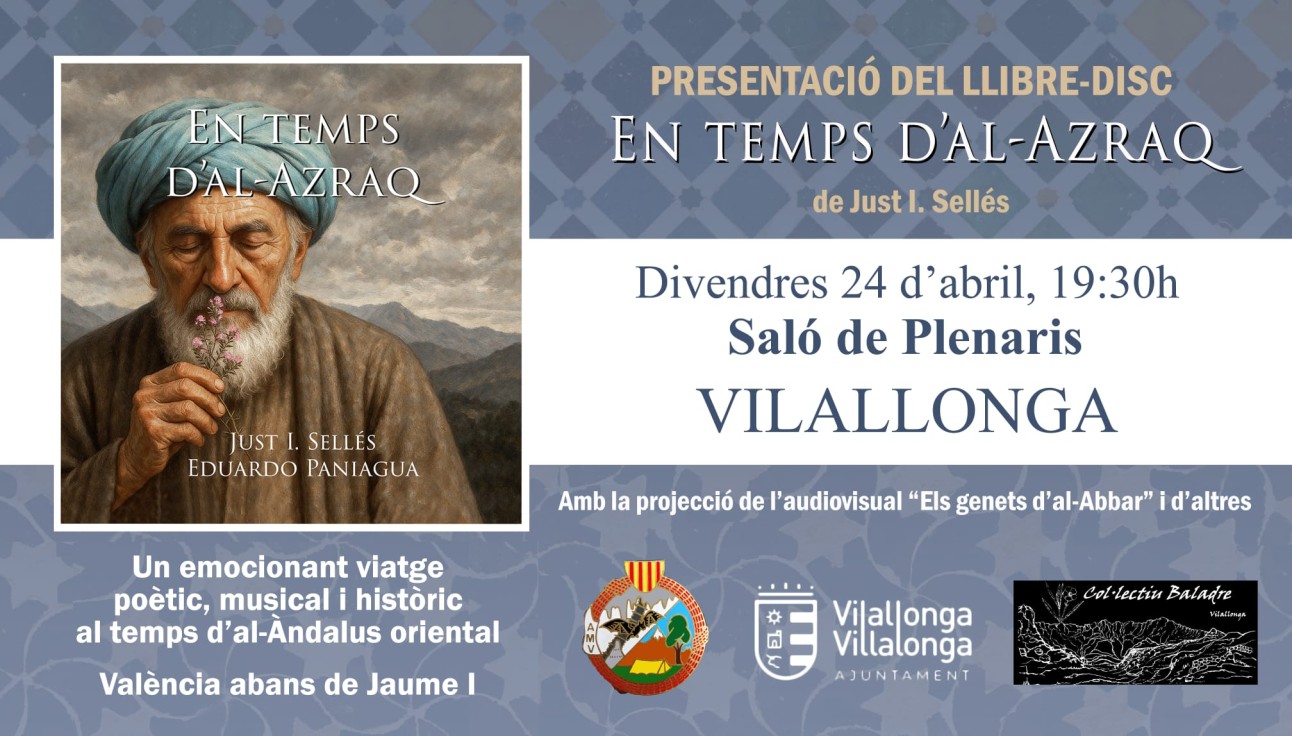 Villalonga presenta el libro-disco en temps d’al-azraq de just i. sellés