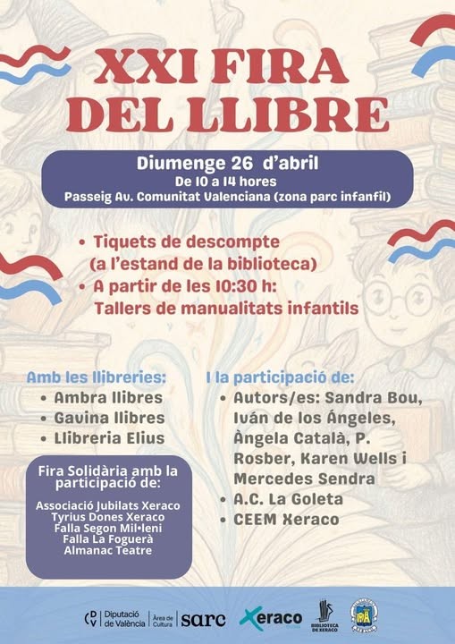 Xeraco celebra la XXI Feria del Libro en el Paseo de la Avenida Comunitat Valenciana