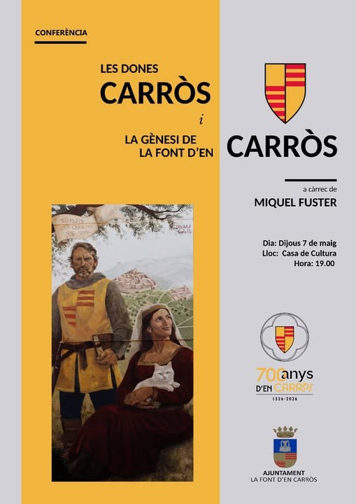 La Font d’en Carròs programa una conferencia sobre el papel histórico de las mujeres Carròs