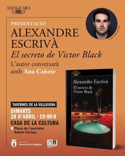 Tavernes de la Valldigna presenta la nueva novela de Alexandre Escrivà en la Casa de la Cultura