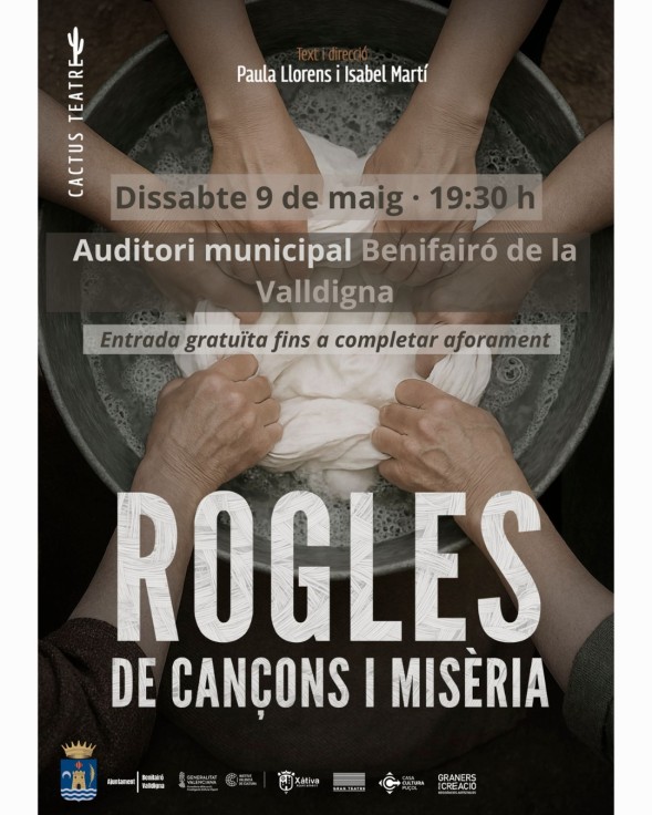 Benifairó de la Valldigna acoge la representación Rogles de cançons i misèria en el Auditorio Municipal