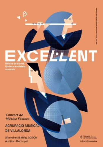 Villalonga celebra el concierto de música festera Excel·lent 2026 en el auditorio municipal