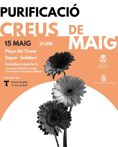 Gandia celebra una cena solidaria con motivo de la Purificación de las Cruces de Mayo