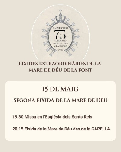 Villalonga celebra la segunda salida extraordinaria de la Mare de Déu por el 75 aniversario de su coronación