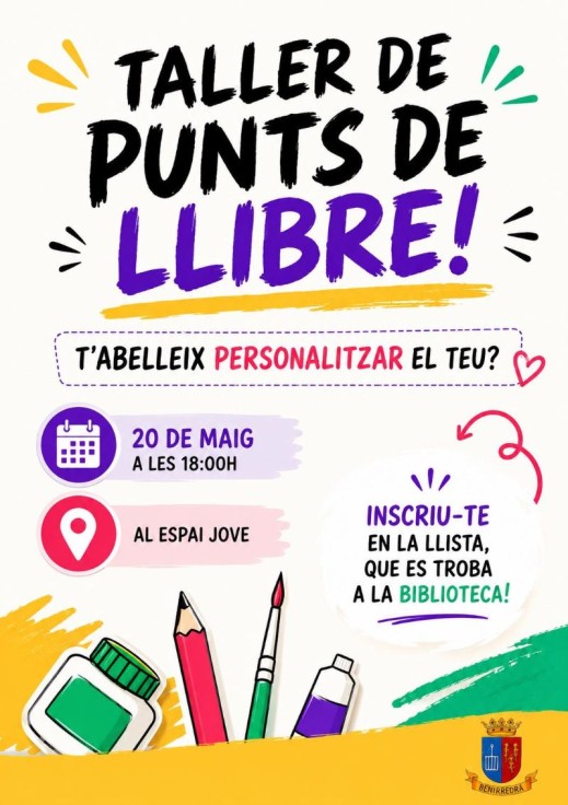 Benirredrà impulsa la creatividad con un taller de puntos de libro en la Casa de Cultura