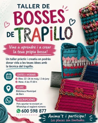 Barx impulsa la creatividad con un taller de bolsas de trapillo en la Biblioteca Municipal