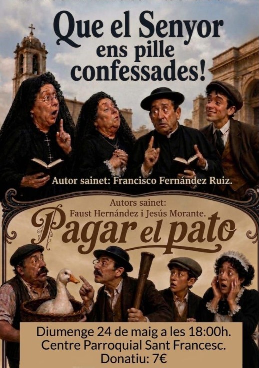 Oliva celebra una función de teatro amateur con humor y tradición en la Iglesia de San Francisco de Asís