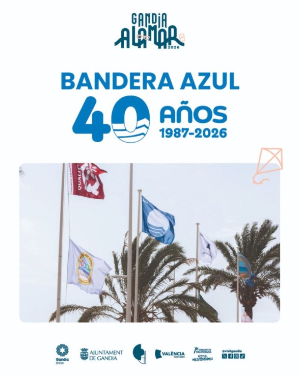 Gandia celebra el 40 aniversario de la Bandera Azul con una programación especial en la playa