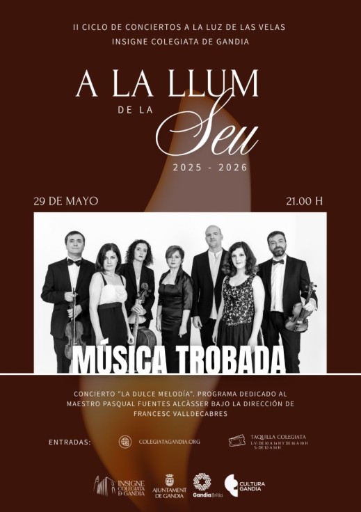 Gandia clausura el ciclo A la llum de la Seu con el concierto La dulce melodía en la Colegiata
