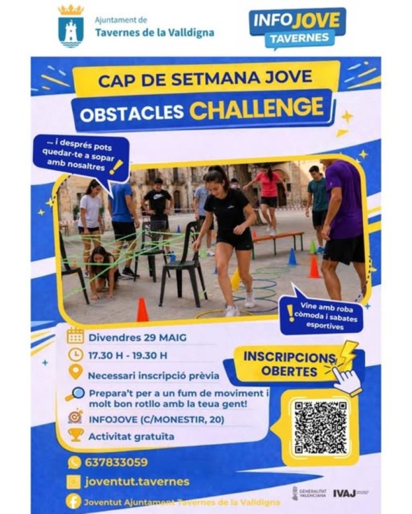 Tavernes de la Valldigna impulsa el Reto de obstáculos para jóvenes en el InfoJove