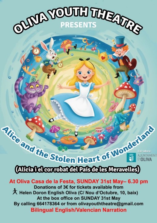 Oliva presenta la obra infantil Alice and the Stolen Heart of Wonderland en la Casa de la Festa