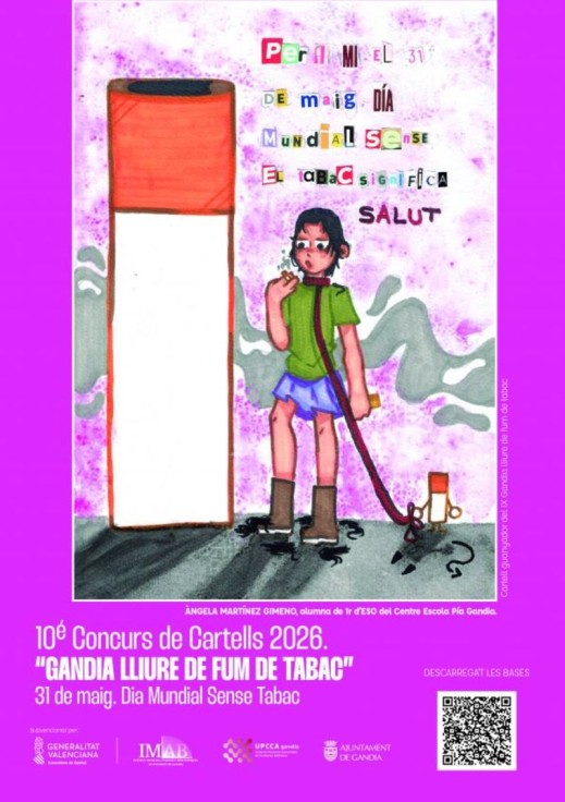 Gandia impulsa la concienciación contra el tabaquismo con una exposición en la Biblioteca Central