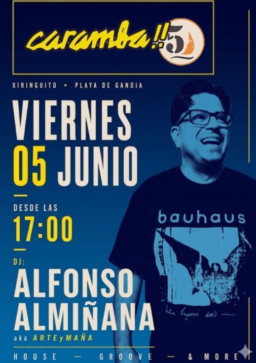 La playa de Gandia vibra con la sesión de DJ Alfonso Almiñana en Caramba Chiringuito