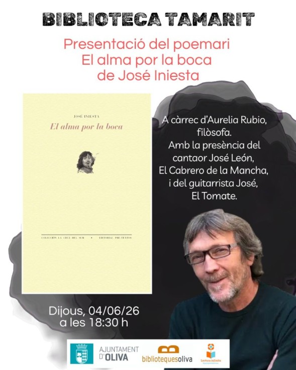 Oliva acoge la presentación del poemario El alma por la boca en la Biblioteca Tamarit
