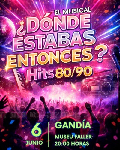 Gandia presenta el musical “¿Dónde estabas entonces?” en el Museu Faller con los grandes éxitos de los años 80 y 90