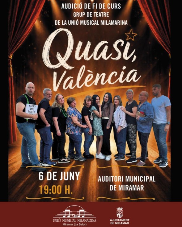 Miramar celebra la audición de fin de curso del Grupo de Teatro de la Unió Musical Milamarina en el Auditorio Municipal
