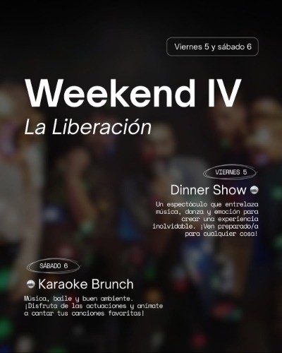 Gandia celebra “Weekend IV, La Liberación” con shows en directo, dinner show y karaoke brunch en el Mercado Municipal del Prado