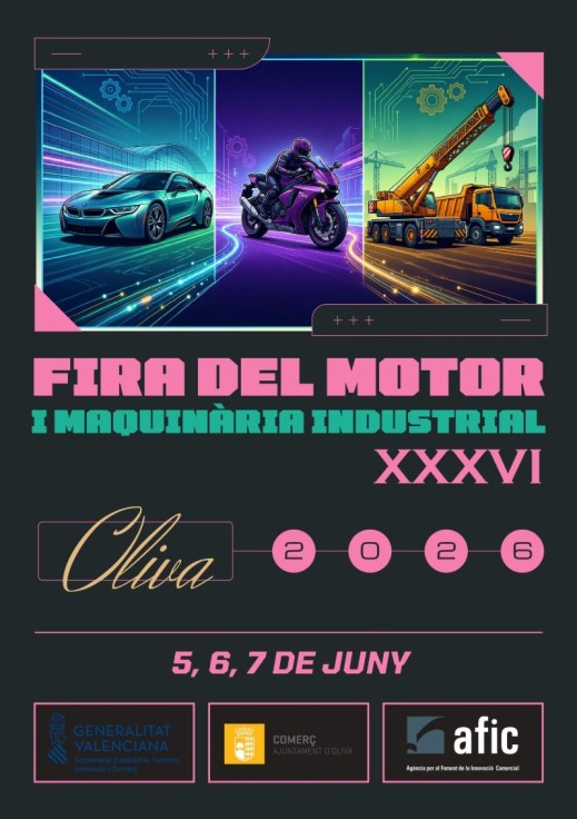 Oliva celebra la 36ª Feria del Motor y la Maquinaria Industrial con más de 40 expositores en el Paseo de Lluís Vives